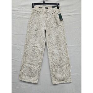 Wild Fable Low-Rise Baggy Jeans Snakeskin Print Rigid Denim Wide Leg Size 0 31"